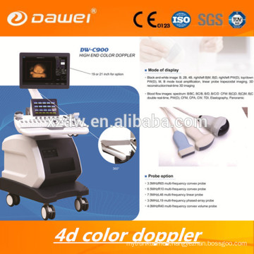 CE ISO approved 4D Color Doppler ultrasonic scanner Machine & Medical touch screen echo 4D machine